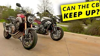 Triumph Street Triple vs Honda CB650R - REAL WORLD TEST