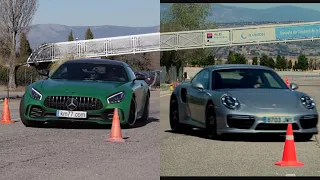 AMG GTR vs 911 Turbo porsche Kings of Moose tests