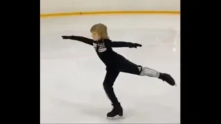 Sasha Plushenko (7 years) double jumps: 2 Lo, 2S, 2Lz, June 2020