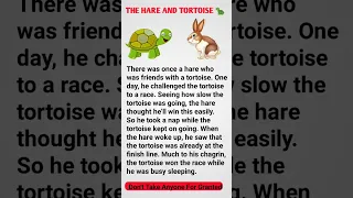 english story | The Hare And The Tortoise | #shorts