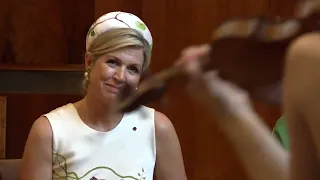 Queen Máxima & Queen  Mathilde listen to young, talented musicians