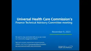 Finance Technical Advisory Committee - November 9, 2023