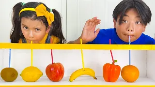 Ellie and Alex Try Fruit Drinks | Healthy Eating for Children