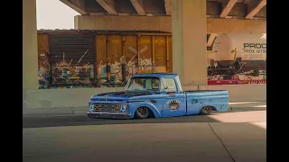 Bagged F100 Classic truck hits the streets....(4K)