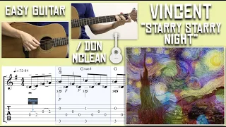 Vincent “Starry Starry Night” / Don McLean (Easy Guitar) [Notation + TAB]