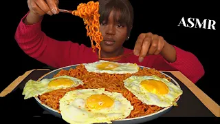 ASMR 2X SPICY NOODLE & SUNNY SIDE UP EGGS MUKBANG (NO TALKING ) | Calm Eating Sounds| Vikky ASMR