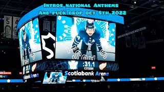 Leafs vs red wings October 8th 2022 Intros, National Anthems, and Puck Drop