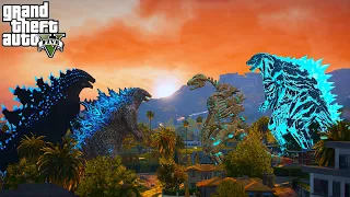 Atomic Godzilla and Godzilla BOB vs Skeleton Godzilla and Godzilla Earth- GTA V Mods