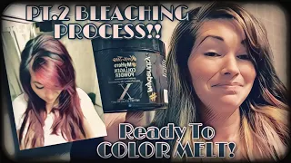 PT.2 How to Bleach Your Hair to That Perfect Level 9 to 10!! Then on to Color Melting! All at Home