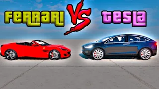 Ferrari Portofino vs Tesla Model X 250 KM/H - BeamNG Drive