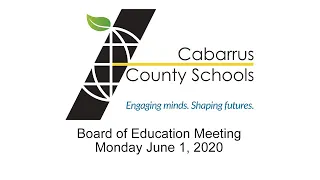 Board of Education Work Session | Live Stream | Monday, June 1, 2020
