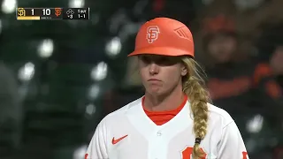 Giants' Alyssa Nakken becomes the first woman to coach on the field in an MLB game