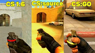 CS:GO vs CS 1.6 vs CS:source - Comparison of grenades