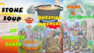 "Stone Soup "🍲 folktales story Question Answer with hindi meaning 💁 by  @English class  🌷 part 2