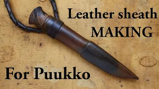 Making a Puukko knife leather sheath (Finnish style)