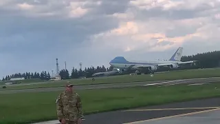 Air Force One has landed at Yokota Air Base.
