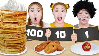 100 LAYERS FOOD CHALLENGE Mukbang#2 Giant Food And Extreme Challenge by HIU 하이유