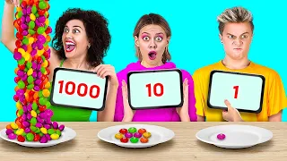 100 SCHICHTEN FOOD-CHALLENGE! || 100 Schichten an Dingen von 123 GO! GOLD
