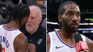 Kawhi Leonard Reacts to Coach Pop Telling Fans Not to Boo Him