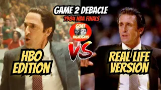 The Lakers Game 2 Debacle from the 1984 Finals, HBO's Version VS. Real Life | Split Screen Edition