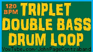 Triplet Double Bass Drum Beat Loop 120 bpm Practice Tool Metal Track