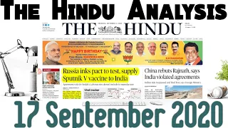 17 September 2020 The Hindu Newspaper for UPSC