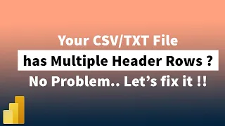 How to Deal with Multiple Header rows in Power Query | PowerBI | Excel | MiTutorials