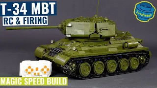 Gigantic RC & Firing T-34 Main Battle Tank - TGL T4014 (Speed Build Review)