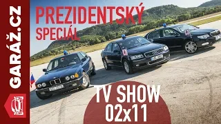 GARÁŽ.cz 02x11 SPECIÁL - Souboj tří prezidentů! Porazí Zemanův Superb Klausovo Audi a Havlovo BMW?