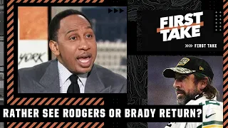 Stephen A. answers: Would you rather see Aaron Rodgers or Tom Brady return next season? | First Take