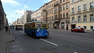 Парад ретро-троллейбусов в Санкт-Петербурге