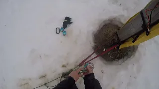 Ski patrol rope practice