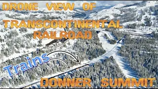 4K: Drone View of the Donner Summit in Winter