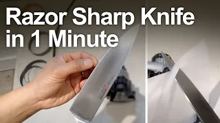 How to Sharpen Knife Fast! Razor sharp in 1 minute.