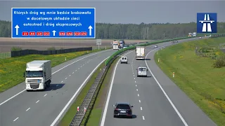 Which roads will be missing in the final layout of the motorway network in Poland