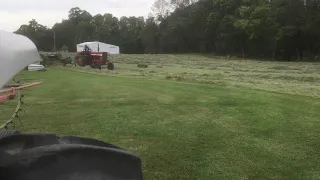 Square baling with a IH 656 and JD 14T baler