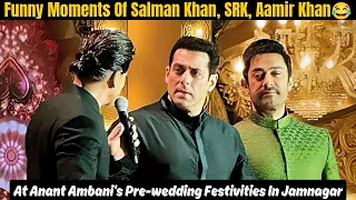 Funny Moments Of Salman Khan,SRK,Aamir Khan At Anant Ambani's Pre-wedding Festivities In Jamnagar