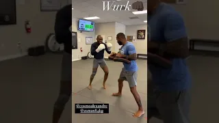 Kamaru Usman Kicks the Pads HARD