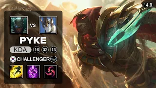 Pyke vs Galio Mid - KR Challenger - Patch 14.9 Season 14