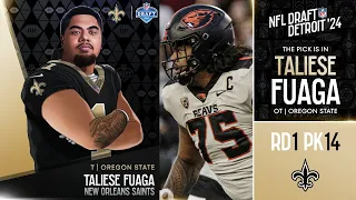 2024 NFL DRAFT RD 1 PK 14 TALIESE FUAGA TO THE NEW ORLEANS SAINTS