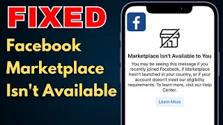 How to Fix Facebook Marketplace Isn't Available To You [100% Solution]