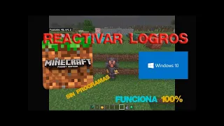 Como reactivar los logros en Minecraft Windows 10 Edition 1.19 2023