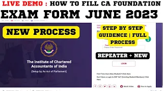Live demo| How To Fill CA Foundation Exam Form June 2023|Step By step Guidance|Exam Form New process