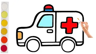 How to draw a ambulance step by step// Ambulance drawing// Easy drawing// kids Art