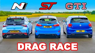 i20N vs Fiesta ST v Polo GTI: DRAG RACE