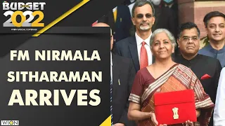 Indian FM Nirmala Sitharama presents budget papers in Parliament | India Budget 2022 Live Updates