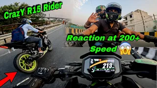 Reaction 😱 of Pillion at 200+ Kmph | R15 Rider Started Race with Z900😂