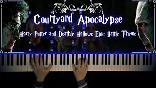 Courtyard Apocalypse - Epic Battle Theme - Harry Potter and the Deathly Hallows - Piano Tutorial