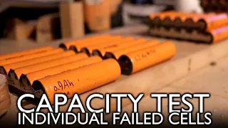 Capacity test of every individual cell block in a bad ebike battery