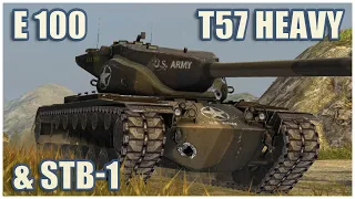 T57 Heavy Tank, E 100 & STB-1 • WoT Blitz Gameplay